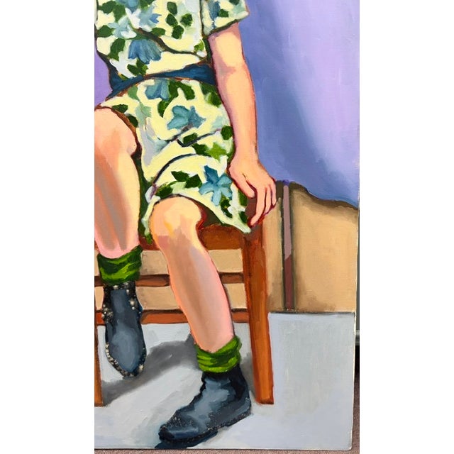 Late 20th Century American Modernism Painting - Floral Dress, Signed For Sale - Image 5 of 9