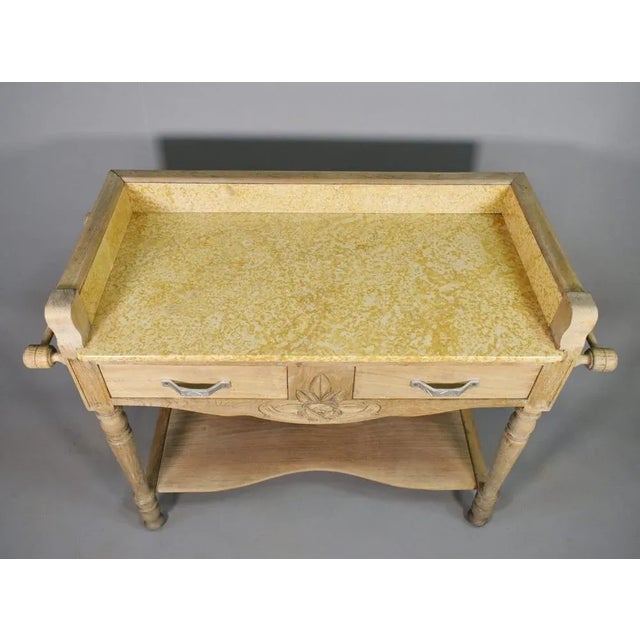 Art Deco French Bleached Oak Washstand, 1920s For Sale - Image 6 of 16