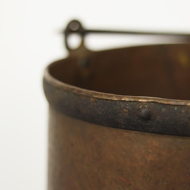 Unique red copper kettle with hammered finish and beautiful patina, created by a century of use. Large piece with...