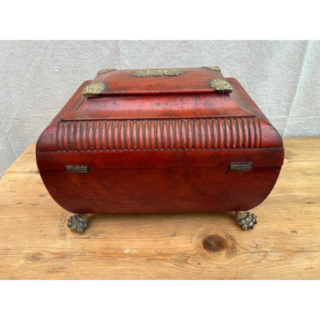 Early 19th Century English Regency Period Leather Jewelry Box For Sale - Image 5 of 15