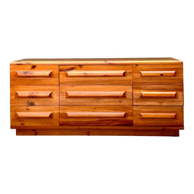 Vintage MCM Knotty Pine Dresser For Sale