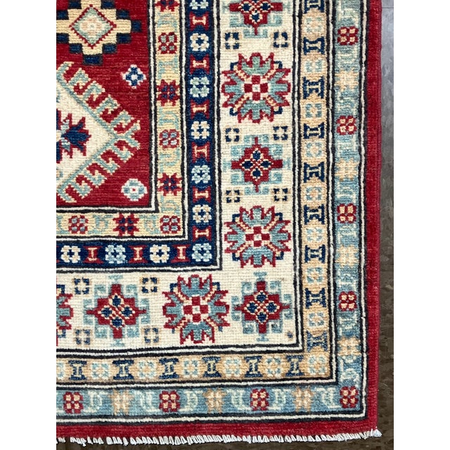 2000 - 2009 Hand-Knotted Kazak Design Rug 4'1" X 6'1" For Sale - Image 5 of 5