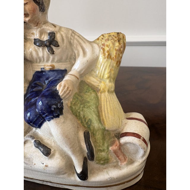 Ceramic Antique Victorian Staffordshire Flatback Figure, 1860 For Sale - Image 7 of 9