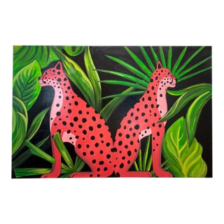 "Jungle Twins” – Tropical Pop Art on Canvas For Sale