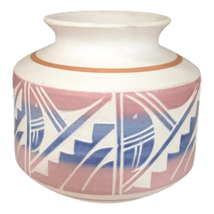 1990 Signed Vintage Southwestern Abstract Folk Art Vase Ceramic Pottery Earth Color