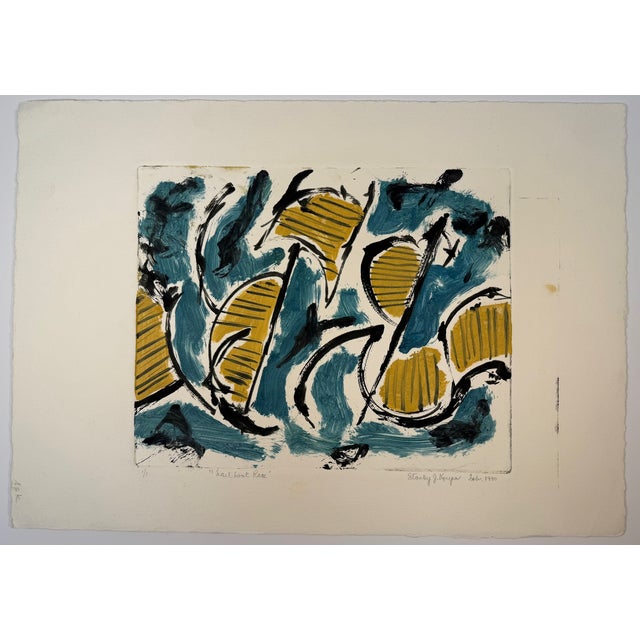 Paper Original Print Titled "Sailboat Race" by Stanley J. Krupa, Dated 1990 For Sale - Image 7 of 9