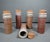 1980s 1980s Studio Pottery Stoneware Cork Jars / Bud Vases — Double Triangle Mark- Set of 5 For Sale - Image 5 of 8