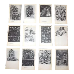 Vintage Henry Moore Abstracted Modernist Lithographs - Set of 12