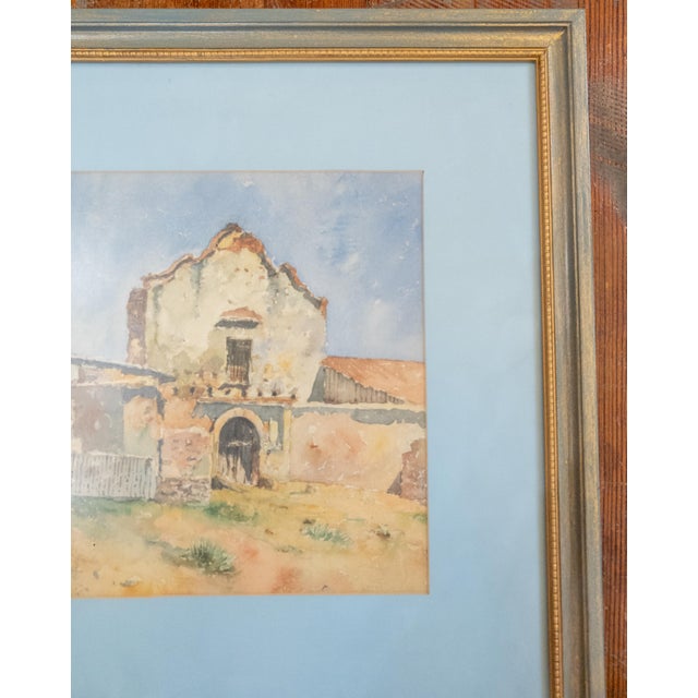 19th Century American Southwestern Watercolor Painting of San Diego California Mission For Sale - Image 4 of 14