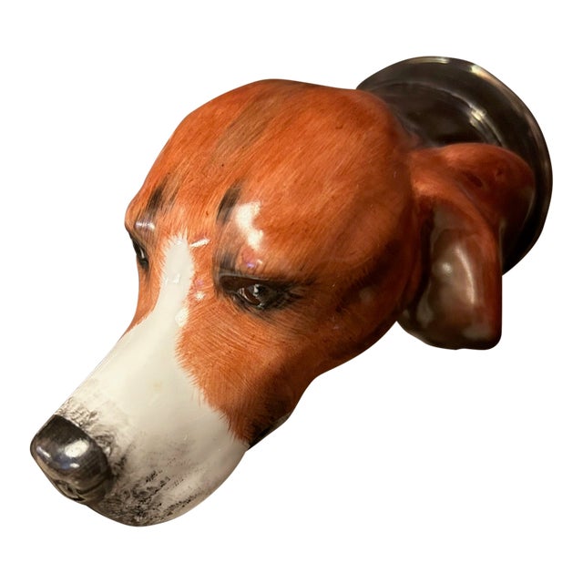 1980s Royale Stratford Hound Head Stirrup Cups (Pair) For Sale