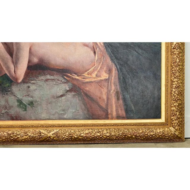 Framed Oil Painting “Girl on a Beach” by Belgian Artist Gerard Roosen For Sale - Image 9 of 12