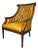 Louis XVI Style Tufted Golden Cognac Leather Lounge Chair by Old Hickory Tannery For Sale