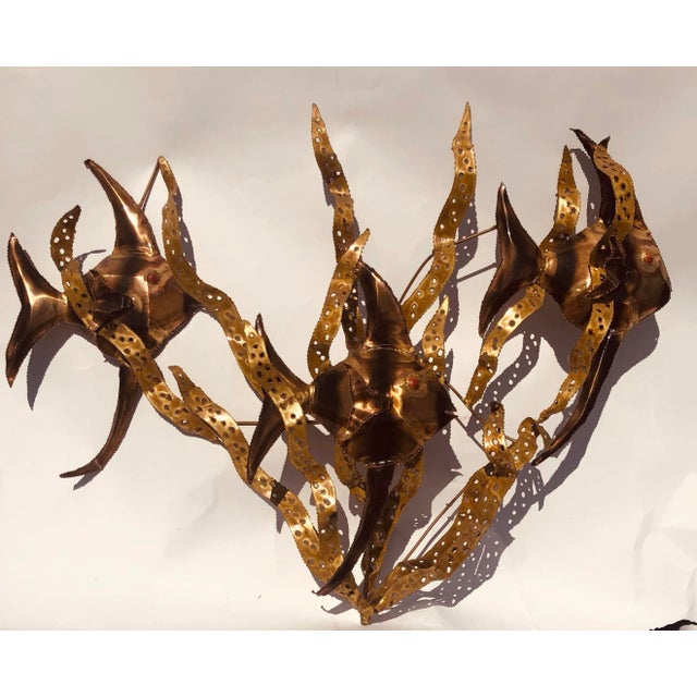 Metal Mid Century Modern Metal Wall Art Fish & Seaweed For Sale - Image 7 of 7