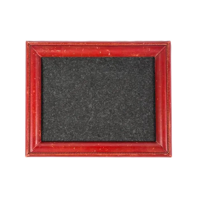 1950s French Hand-Stitched Red Leather Frame For Sale