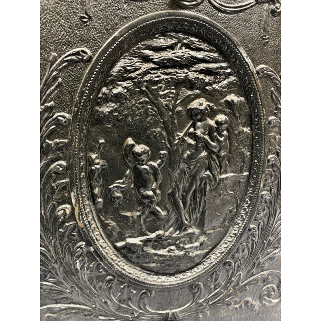 Late 1800s Cast Iron Summer Fireplace Door/Grate/Screen For Sale - Image 11 of 13