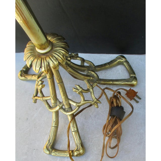 1970s Cailar Bayard Bronze Faux Bamboo Table Lamp For Sale - Image 9 of 13