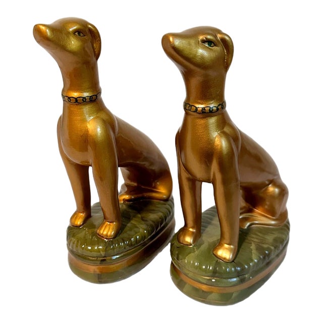 Pair of Vintage Raymond Waites Staffordshire Style Dog Figurines For Sale