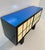 Glass Italian Art Deco Sideboard in Parchment with Black Lacquer and Blue Mirror, 1940s For Sale - Image 7 of 18