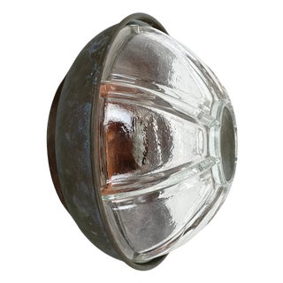 Brutalist Boom Copper and Glass Wall Light attributed to Bega Lights from Limburg, Germany, 1980s For Sale