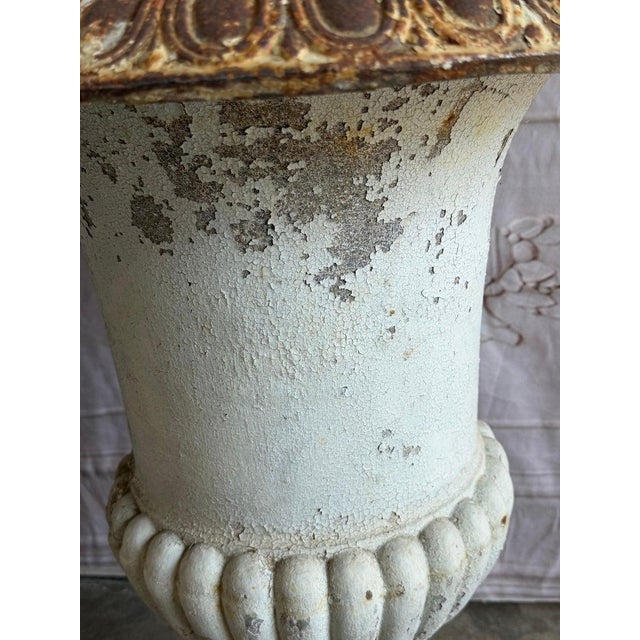 Set of 4 19th Century French Cast Iron Garden Urns For Sale - Image 14 of 18