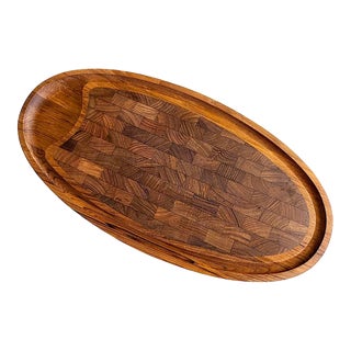 1960s Dansk Danish Teak Wood Oblong Charcuterie Board Designed by Jens H. Quistgaard For Sale