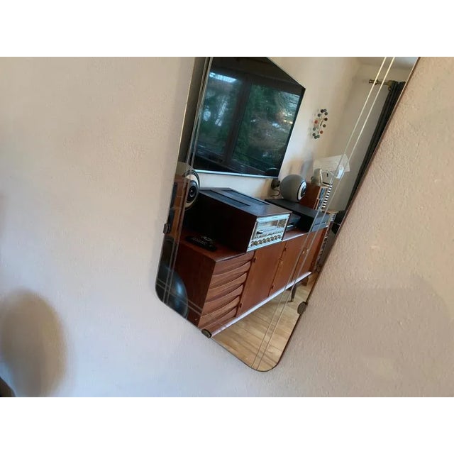 Asymmetric Mirror with Wood Frame, 1960s For Sale - Image 9 of 10