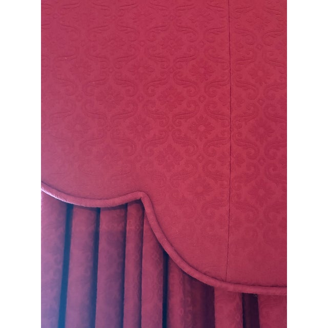 Traditional Custom Upholstered Cornice & Drapery Panel Set in Deep Wine Red For Sale - Image 3 of 3