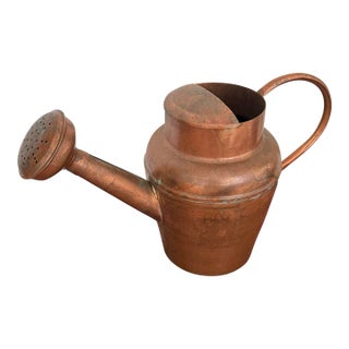 Vintage French Country Copper Watering Can With Rose Spout For Sale