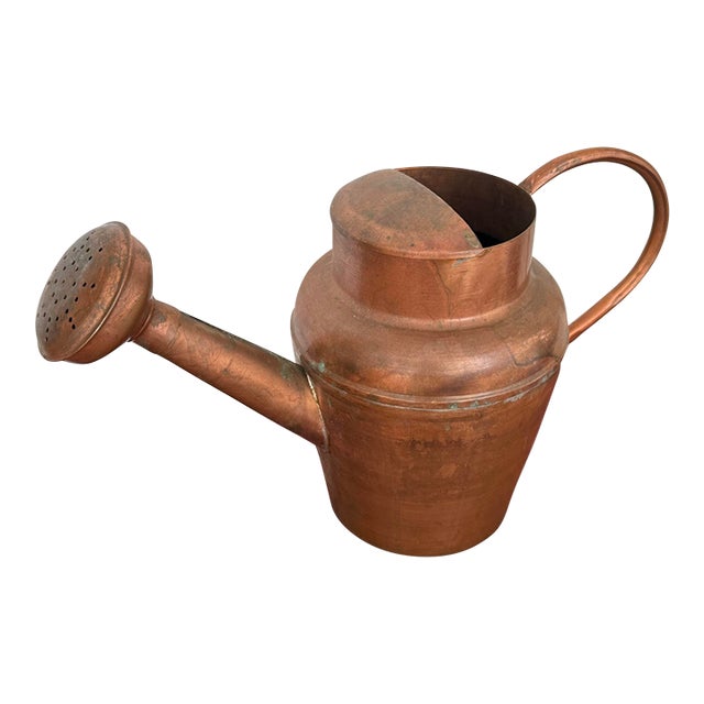 Vintage French Country Copper Watering Can With Rose Spout For Sale