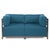 Kenneth Ludwig Chicago Axis Corner Chair Seascape Turquoise Titanium Frame For Sale - Image 4 of 7