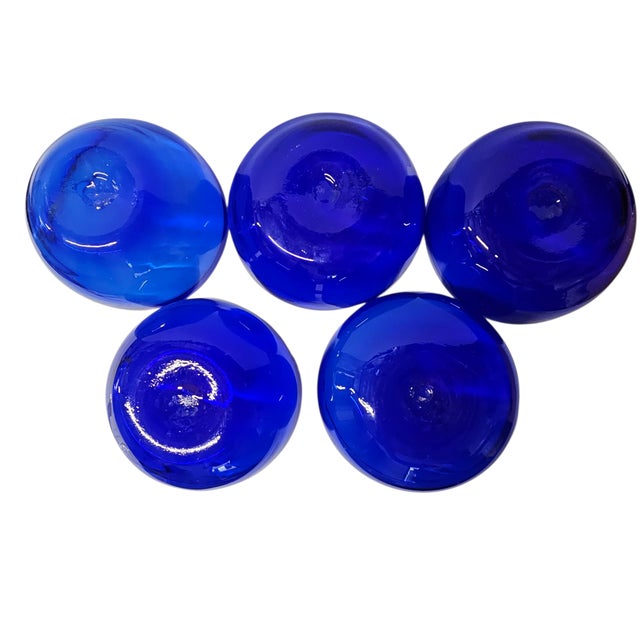 Blue Pottery Barn Talavera Blue & White Floral Ceramic Bowls, Set of 5, Mexico, Late 20th Century For Sale - Image 8 of 9