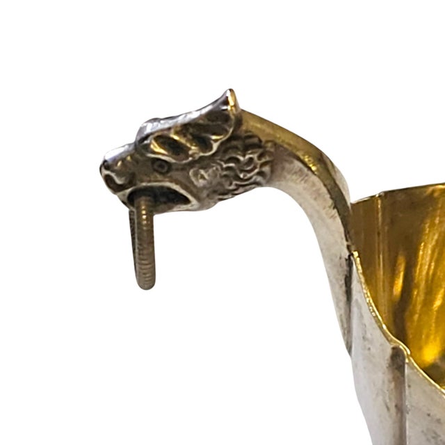 Metal Early 20th Century Marius Hammer 830s Silver-Gilt Viking Longship Salt Cellar For Sale - Image 7 of 14