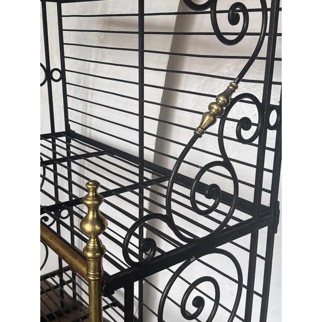 Large French Boulangerie Stand or Baker's Rack of Wrought Iron and Brass For Sale - Image 12 of 12