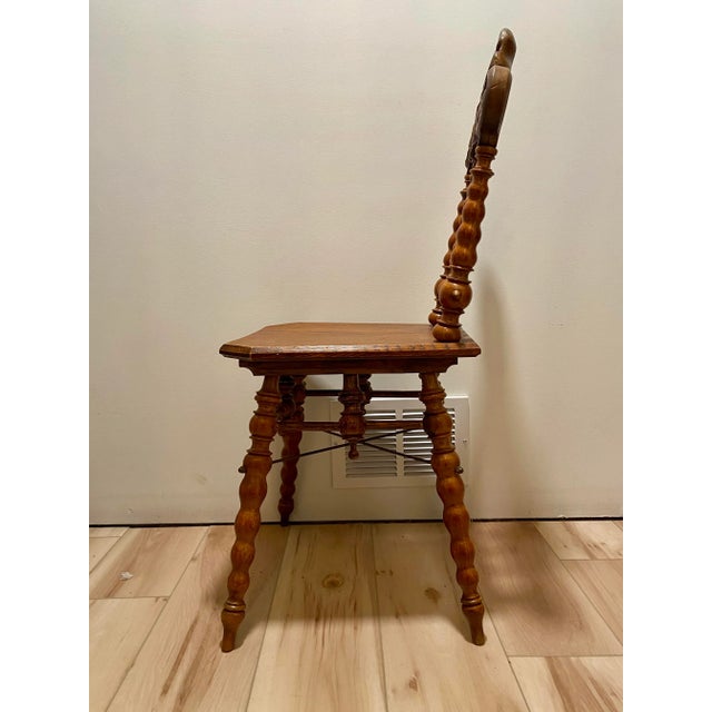 Late 19th Century Black Forest Hand Carved North Wind Chair For Sale - Image 9 of 12