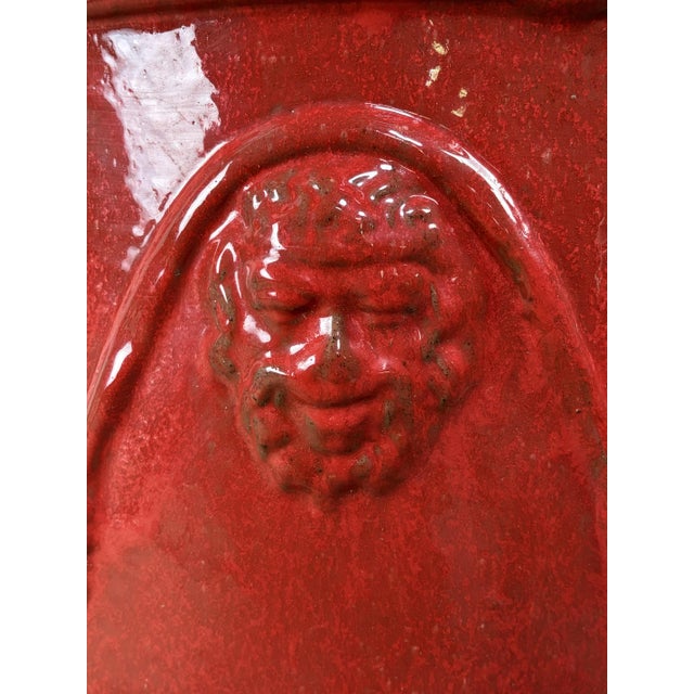 Large French Anduze Garden Urn in Red Glaze For Sale - Image 4 of 7
