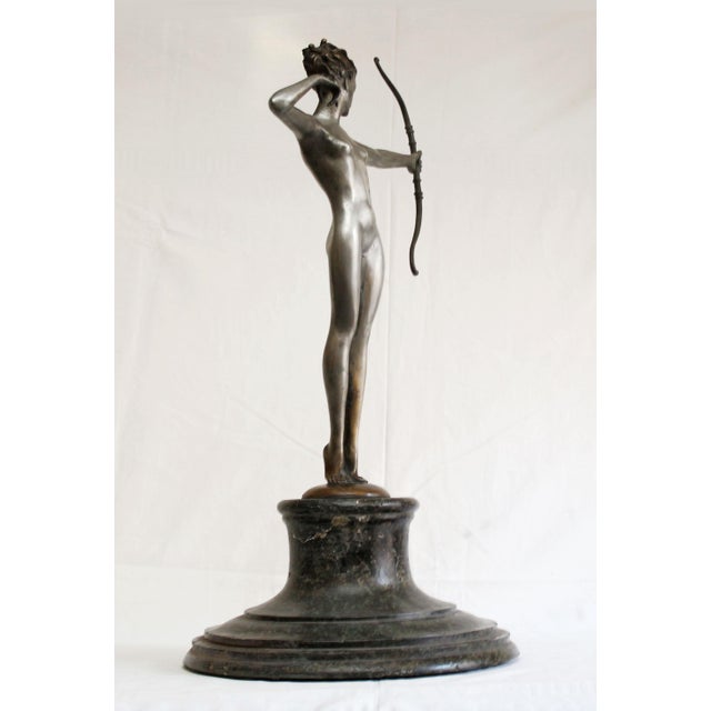 Metal Josef Lorenzl, Female Nude, 1920s, Bronze and Marble For Sale - Image 7 of 14