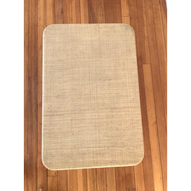 Vintage Lacquered Grasscloth Coffee Table With Brass Feet For Sale In Providence - Image 6 of 11