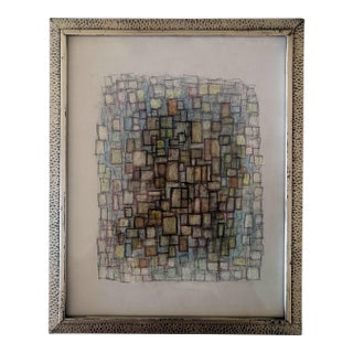 Original Contemporary Abstract Framed Color Pencil and Graphite Drawing on Paper. Untitled 7-5 Pencil Paper 11 X 8 Inches (Paper) 2021 For Sale