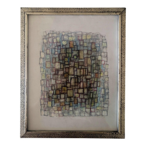 Original Contemporary Abstract Framed Color Pencil and Graphite Drawing on Paper. Untitled 7-5 Pencil Paper 11 X 8 Inches (Paper) 2021