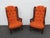Hollywood Regency Extra Tall Caned Wing Back Livingroom Side Chairs a Pair 6654 For Sale - Image 16 of 17