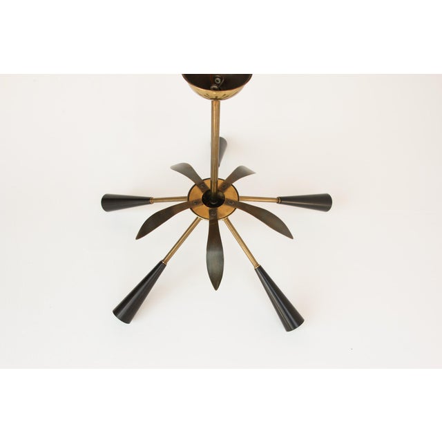 Modernist Sputnik Chandelier in the style of Stilnovo, 1950s For Sale - Image 6 of 11