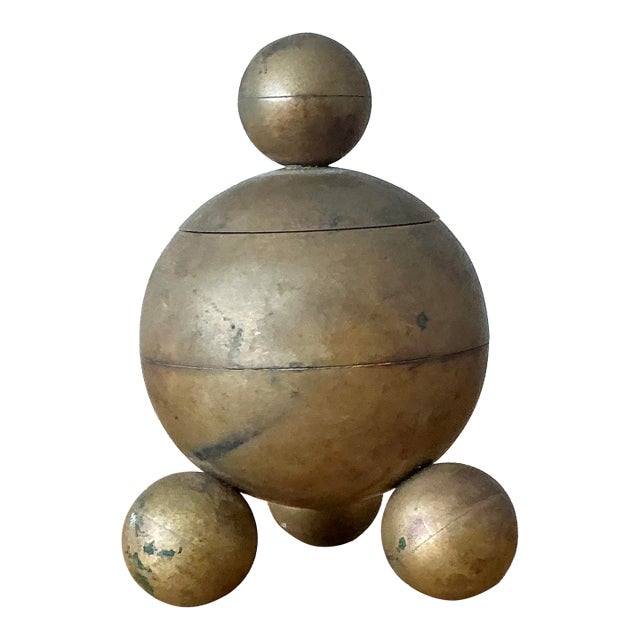 Vintage Gusums Brass Inkwell For Sale