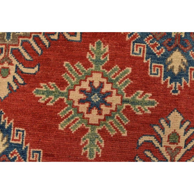 Red Kazak Rug 9’2” X 11’9” Red Wool Tribal Hand-Knotted Oriental Carpet For Sale - Image 8 of 15