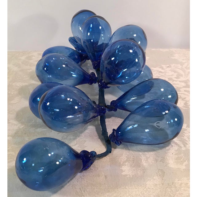 Vintage Hand Blown Blue Glass Grapes Chairish