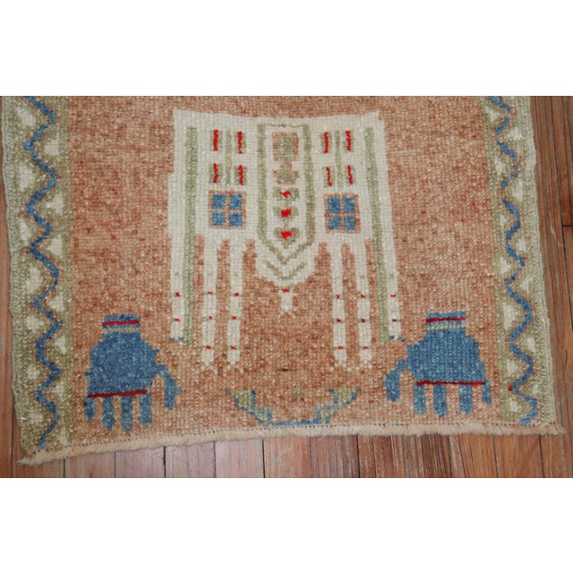 Peach Anatolian Turkish Rug, 2'3" X 3'1" For Sale - Image 4 of 5
