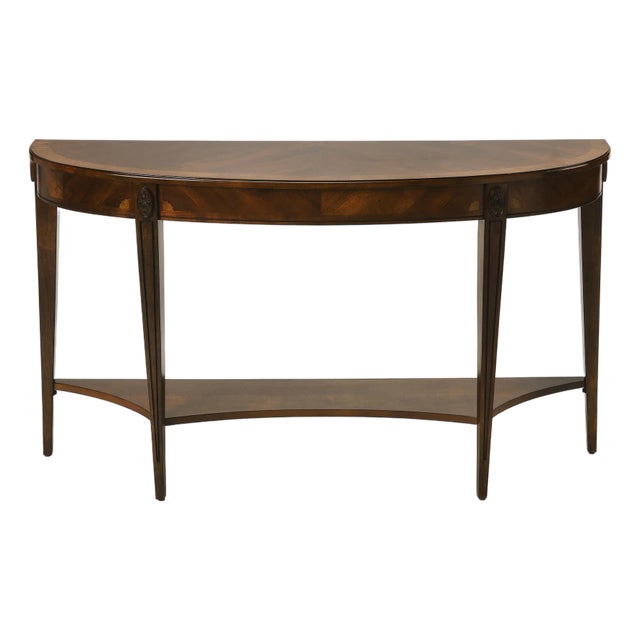 Astor 54"W Demilune Console Table, Nutmeg For Sale