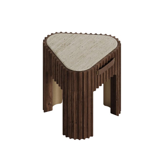 Contemporary Henley Side Table by Wood Tailors Club For Sale - Image 3 of 12