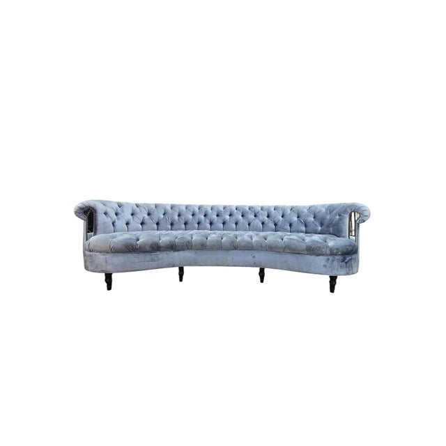 Rebecca Mirrored Tufted Sofa For Sale In Chicago - Image 6 of 11