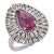 Vintage Gia 2.84 Carat No Heat Pink Sapphire Diamond White Gold Ballerina Ring, Size 6.5 For Sale