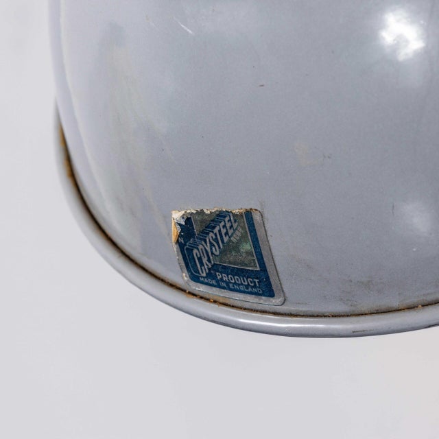 Industrial Grey Benjamin Crysteel Enamelled Parabolic Lamp, 1950s For Sale - Image 4 of 10